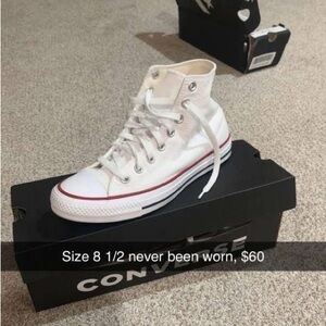 Converse White and Red High-Tops